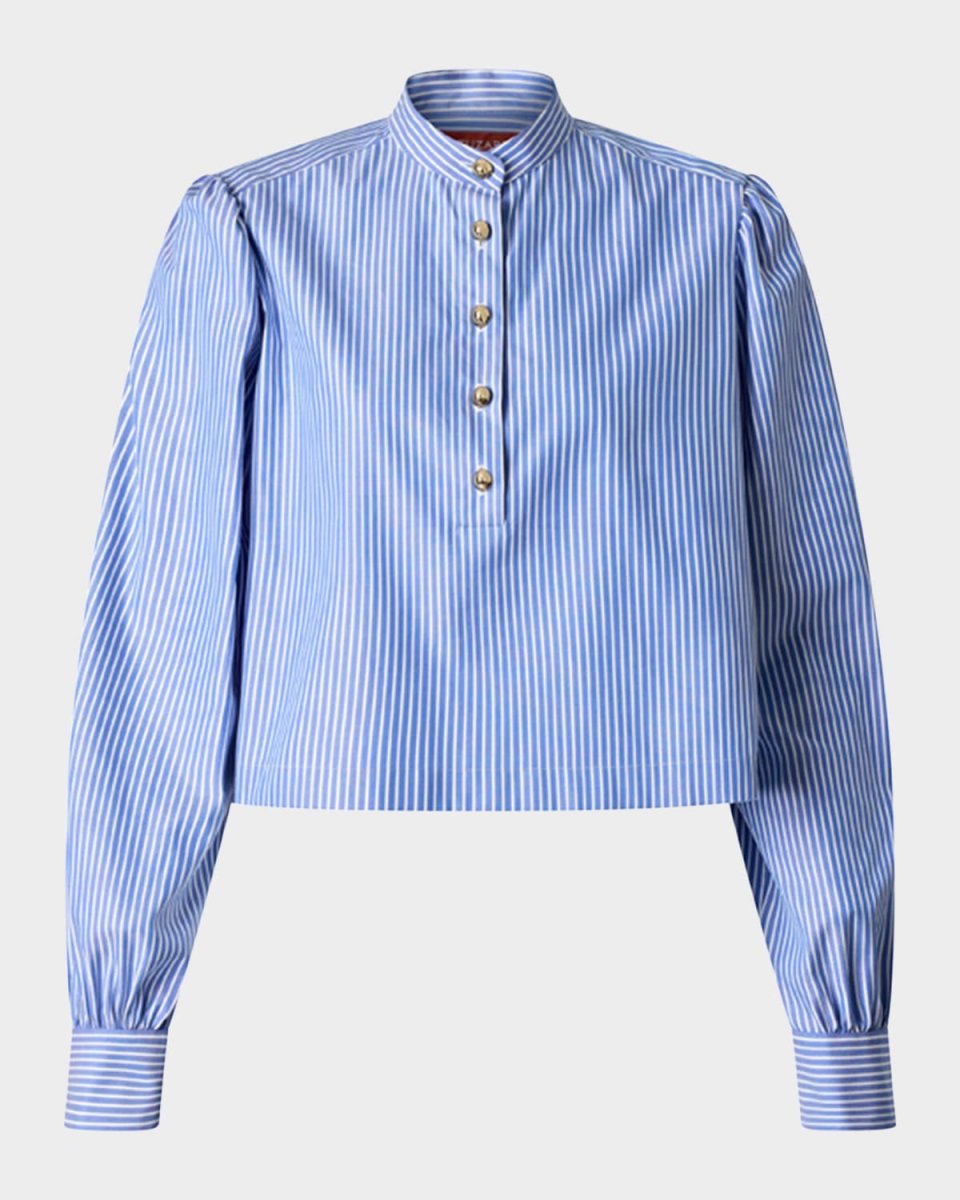 Margot Striped Crop Collared Top